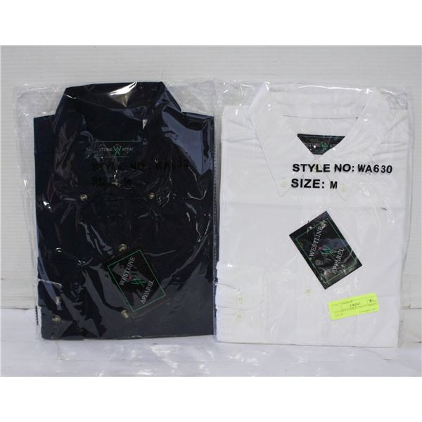 NEW MEN'S SHIRTS 1NAVY 1WHITE SIZE M
