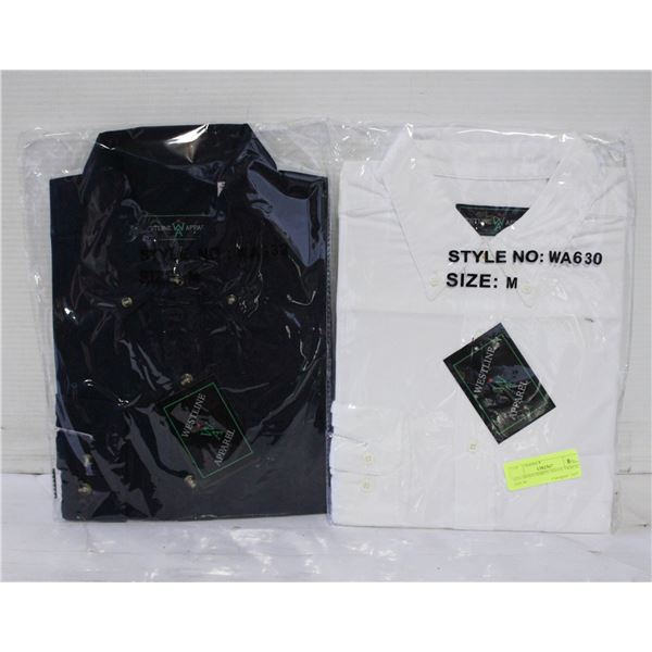 NEW MEN'S SHIRTS 1NAVY 1WHITE SIZE M
