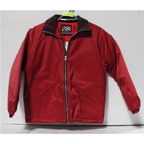 NEW RED INSULATED JACKET RED/GREEN COLLAR