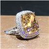 Image 1 : NEW SIZE 7 SQUARE CRYSTAL MICRO INLAID STYLE RING