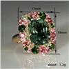 Image 4 : NEW SZ 9 FULL PRINCESS EMERALD STYLE CRYSTAL RING