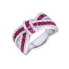 Image 1 : NEW SZ 7 RIBBON BOW STYLE CRYSTAL RING