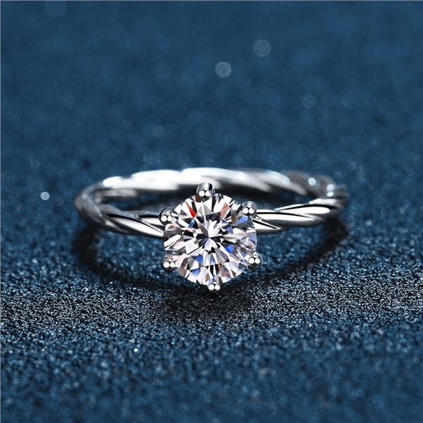 1 CT GRA CERTIFIED SZ 7 6-CLAWS 925 SILVER