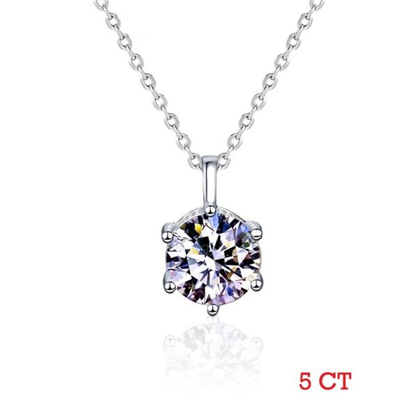 5 CT GRA CERTIFIED ROUND BRILLIANT 925S NECKLACE