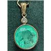 Image 1 : BZ2107-47E 14K COLOMBIA EMERALD 6CT PENDANT