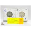 TWO CANADIAN 25 CENT 1957 & 1968 SILVER COINS