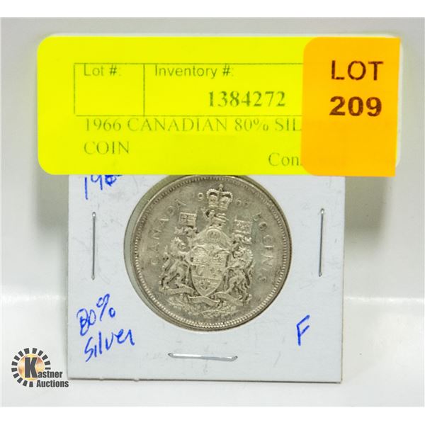 1966 CANADIAN 80% SILVER 50 CENT COIN