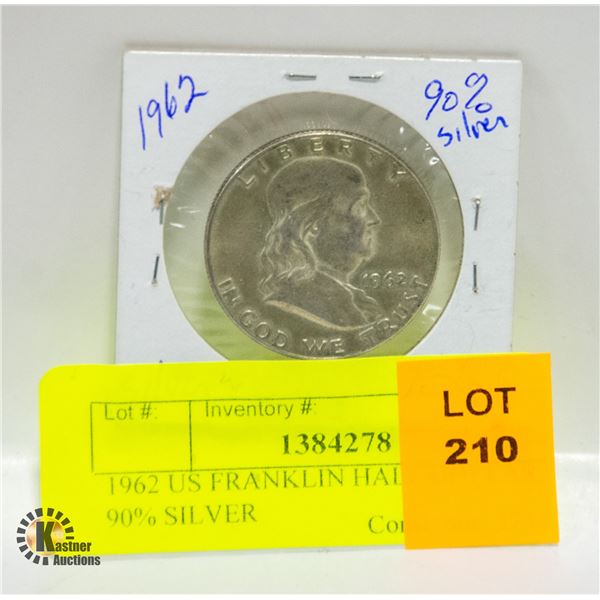 1962 US FRANKLIN HALF DOLLAR 90% SILVER