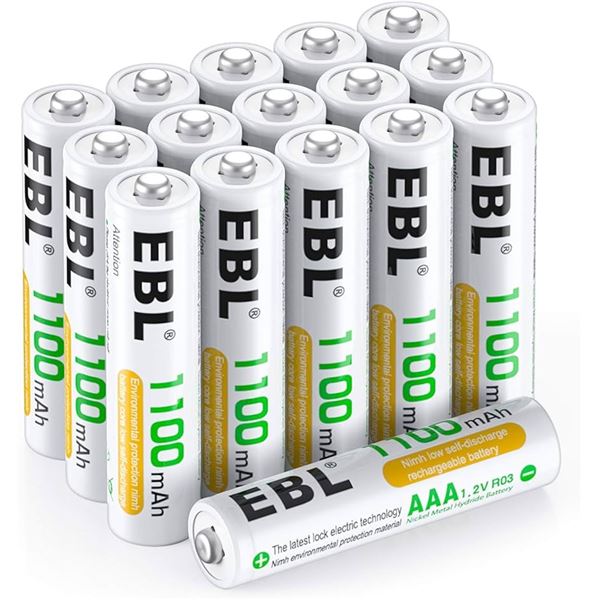 NEW 16 EBL AAA BATTERIES WITH BATTERY CASE