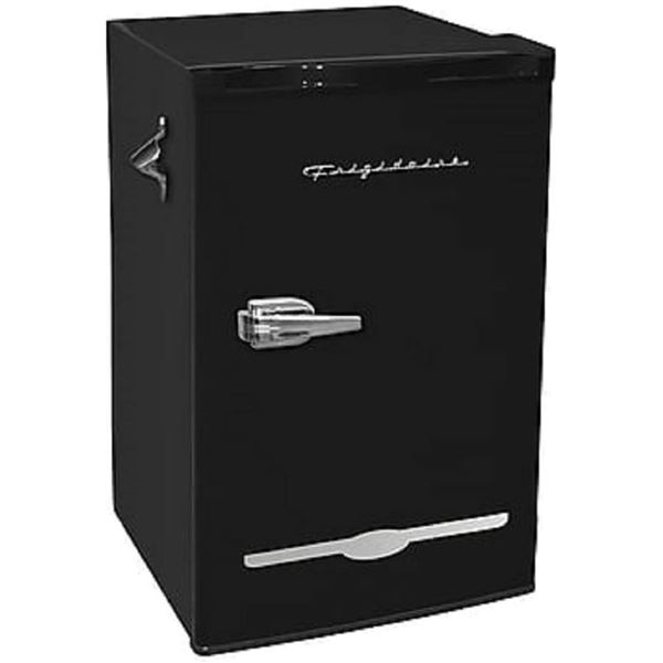 NEW FRIGIDAIRE EFR376 BLACK MINI FRIDGE W/BOTTLE