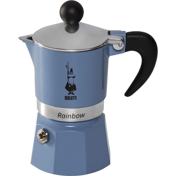 NEW 130ML BIALETTI RAINBOW BLUE ESPRESSO MAKER