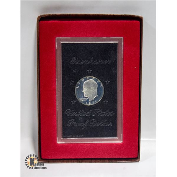 1$ SILVER 1971 EISENHOWER COIN & BOX