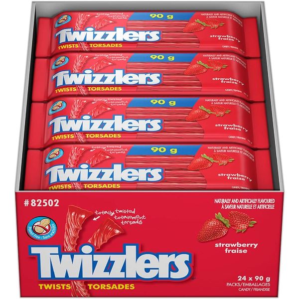 NEW TWIZZLERS STRAWBERRY TWISTS 24 X 90G