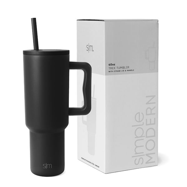NEW SIMPLYMODERN 40OZ TREK TUMBLER W. STRAW & LID