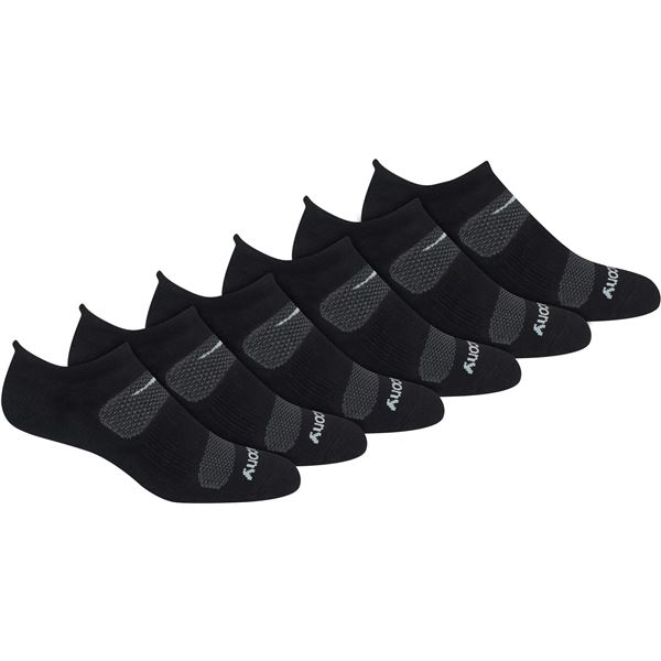 NEW 6 PACK SAUCONY BLACK SOCKS