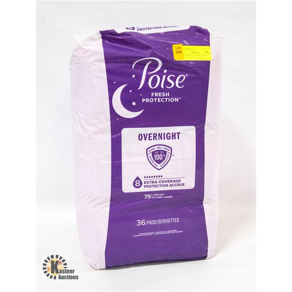 NEW 36 PACK OF POISE FRESH PROTECTION OVERNIGHT