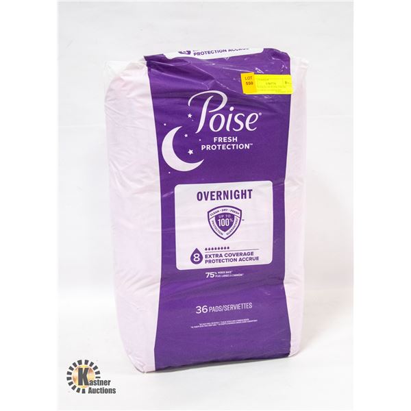 NEW 36 PACK OF POISE FRESH PROTECTION OVERNIGHT