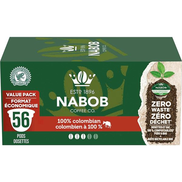 NEW NABOB 100% COLUMBIAN MEDIUM ROAST COFFEE PODS