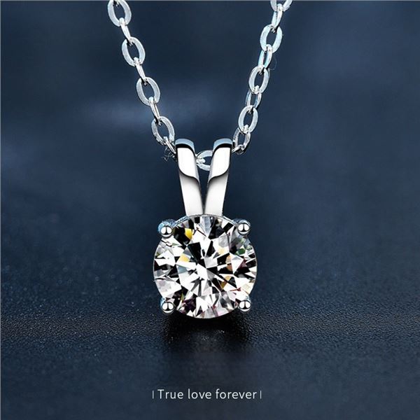 3 CT GRA CERTIFIED ROUND BRILLIANT 925S NECKLACE