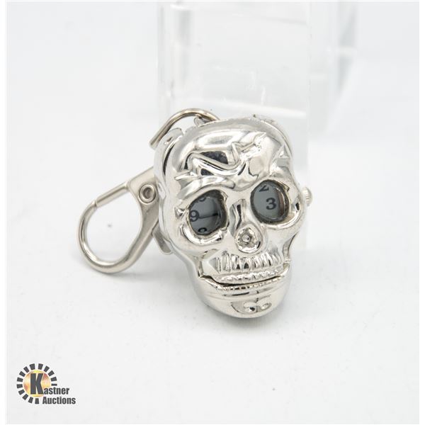 #2146-NEW POCKET WATCH SILVER TONE IN SHAPE OF