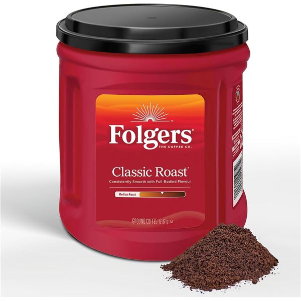 NEW FOLGERS CLASSIC ROAST GROUND COFFEE 816G