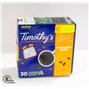 30 PACK OF TIMOTHYS LIGHT KEURIG K CUP COFFEE PODS