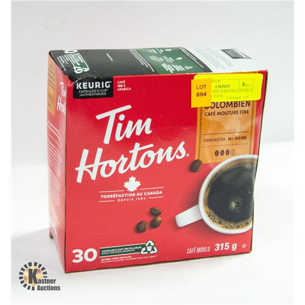 30 PACK OF TIM HORTONS KEURIG K CUP COFFEE PODS