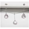 Image 1 : 14KT DIAMOND & DROP CRYSTAL NECKLACE SET