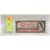 Image 1 : 1954 CANADIAN $2 BILL- SERIAL # 5347496
