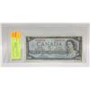 Image 1 : 1954 CANADIAN $5 BILL- SERIAL # 0456728