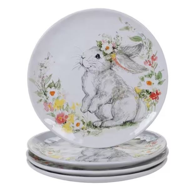 NEW SWEET BUNNY DINNERPLATE SET 4PCS