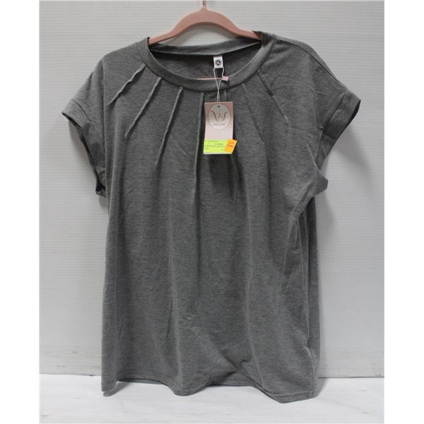 NEW LADIES WITSMILE SIZE XL GRAY T-SHIRT