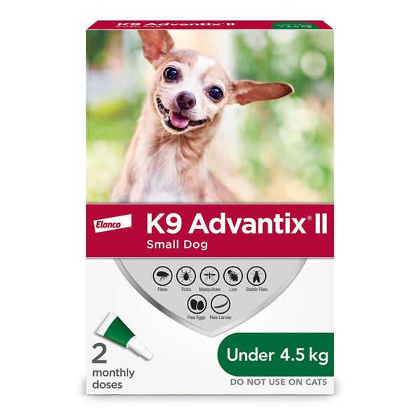NEW ELANCO K9 ADVANTIX II SMALL DOG