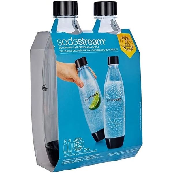NEW 2 PACK 1L SODASTREAM CARBONATING BOTTLE