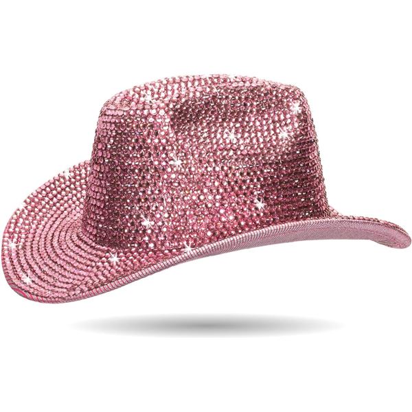 NEW PINK SPARKLING COWGIRL HAT