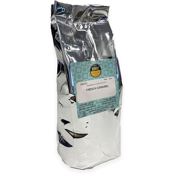 NEW DONUT SHOP FRENCH CARAMEL FLAVORED COFFEE 2LB