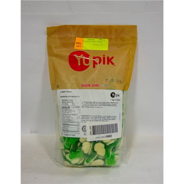 NEW 1KG BAG OF YUPIK GUMMY FROGS