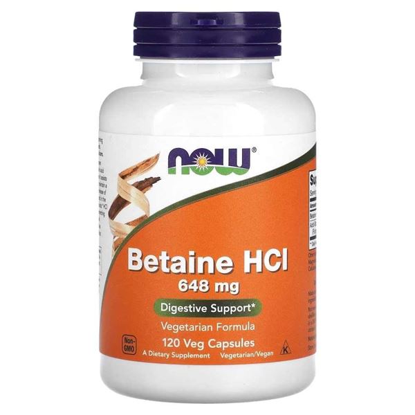 NEW NOW BETAINE HCL CHLORHYDRATE 120 CAPSULES