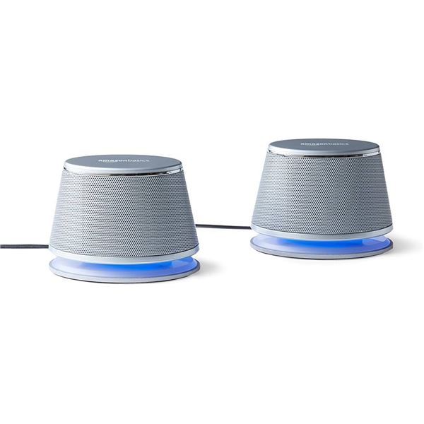 NEW AMAZON BASICS USB-POWERED COMPUTER SPEAKERS