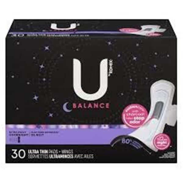 NEW WITH BOX 30 KOTEX BALANCE ALL NIGHTER PADS