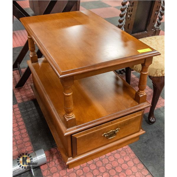 VINTAGE VILAS MAPLE SIDE TABLE- 23" X 30" X 19"
