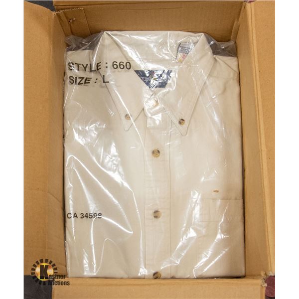 NEW MEN'S SHIRTS CASE OF 9 NATURAL SIZE L