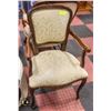 Image 1 : SOLID WOOD ARM CHAIR BEIGE UPHOLSTERY
