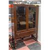 Image 1 : ANTIQUE SOLID WOOD & GLASS CHINA CABINET