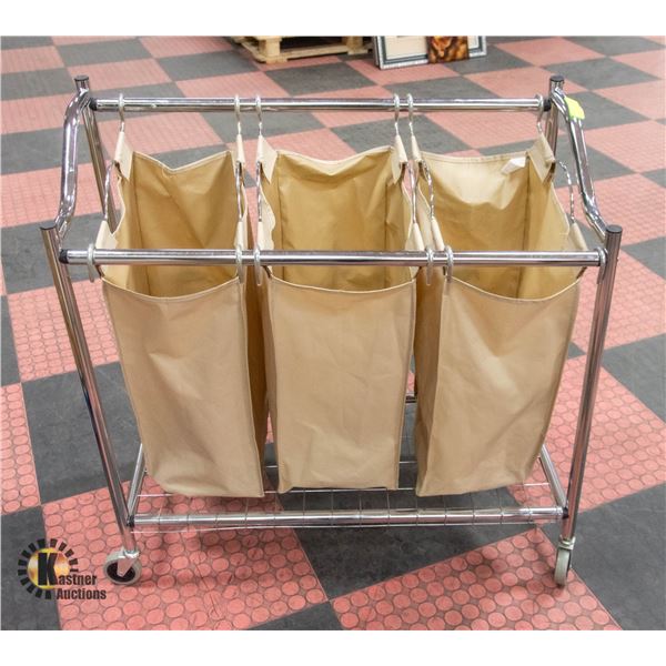 3 SECTION HANGING CLOTH LAUNDRY BASKET