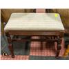 Image 1 : SOLID WOOD FRAMED RECTANGULAR STOOL