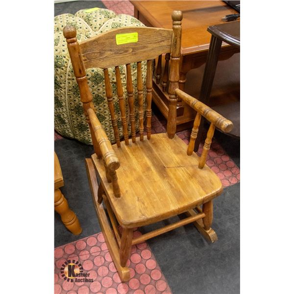SOLID WOOD SMALL CHILDRENS ROCKING CHAIR