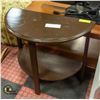 Image 1 : WOODEN HALF MOON HALLWAY TABLE PAINTED BROWN
