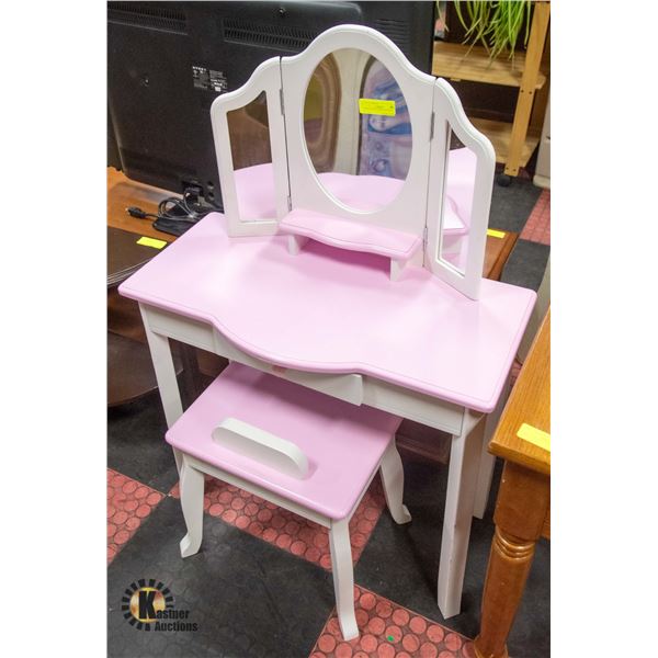 GIRLS VANITY AND STOOL SET