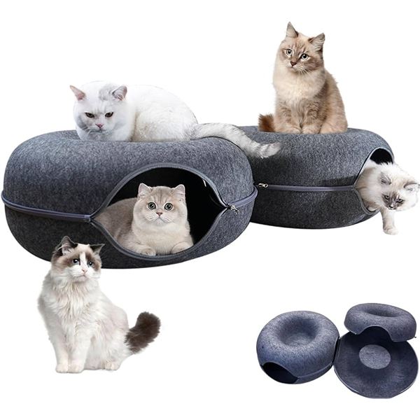 NEW CAT TUNNEL DONUT BED DOUBLE DONUT CAVE